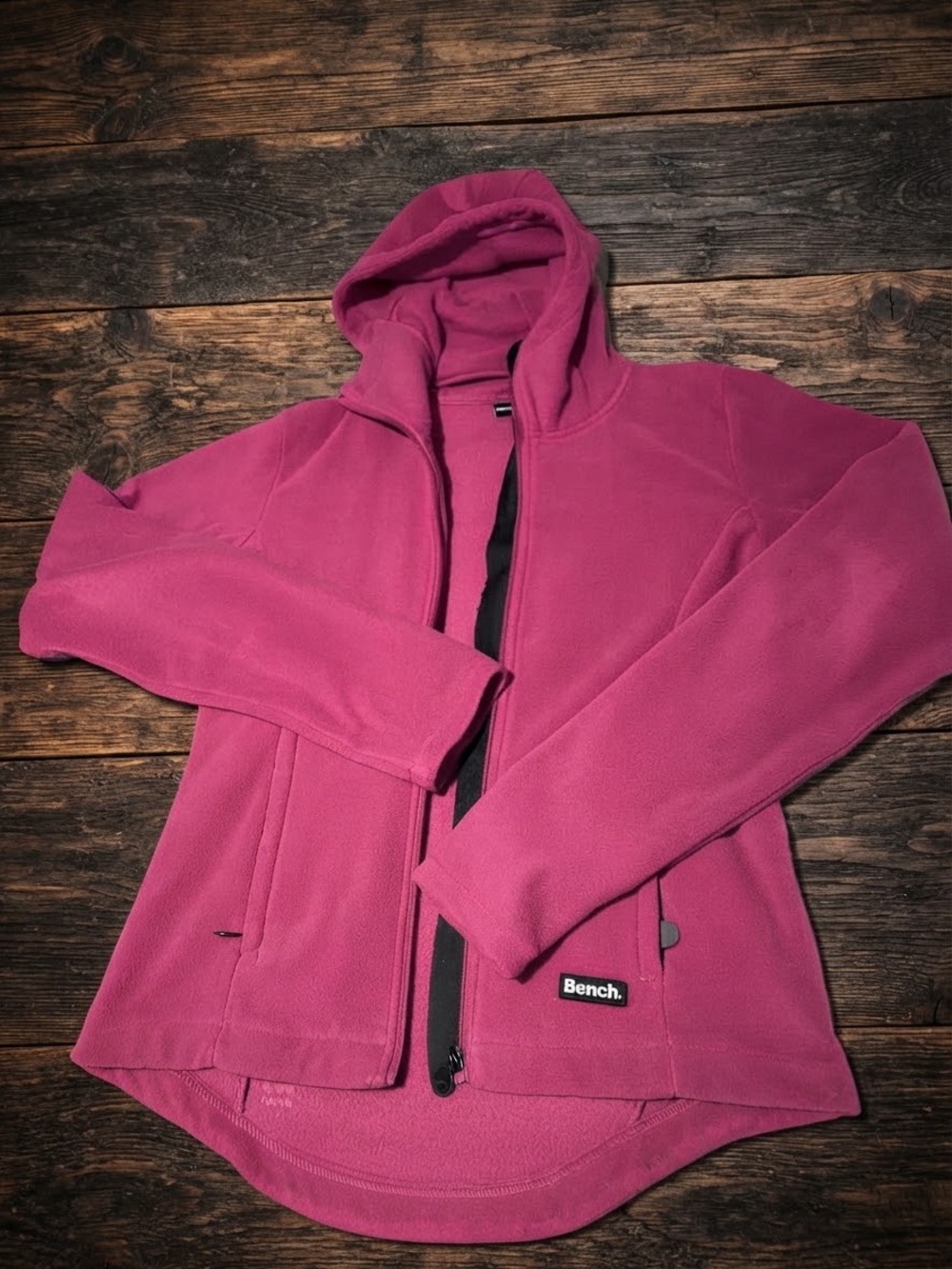 Bench Hot Pink Full-Zip Fleece Polar Jacket with Funnel Hood women XL